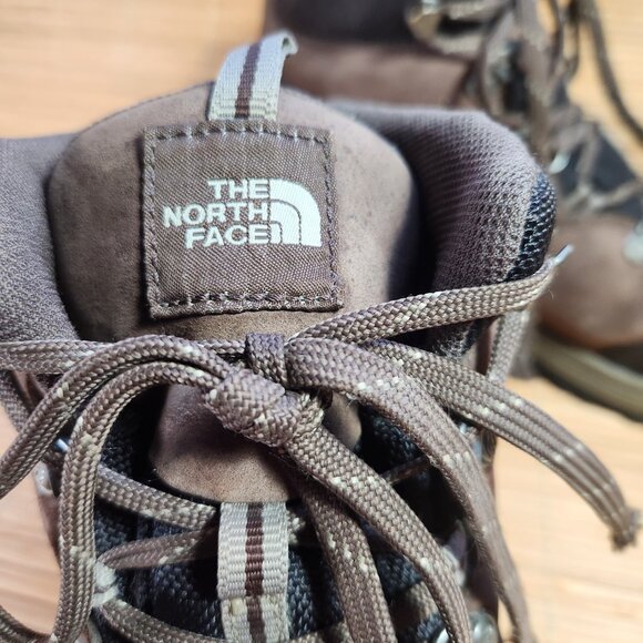 The North Face Hikers Mens 10.5 Waterproof Dark Brown Leather Mid Hiking Boots - Picture 11 of 14